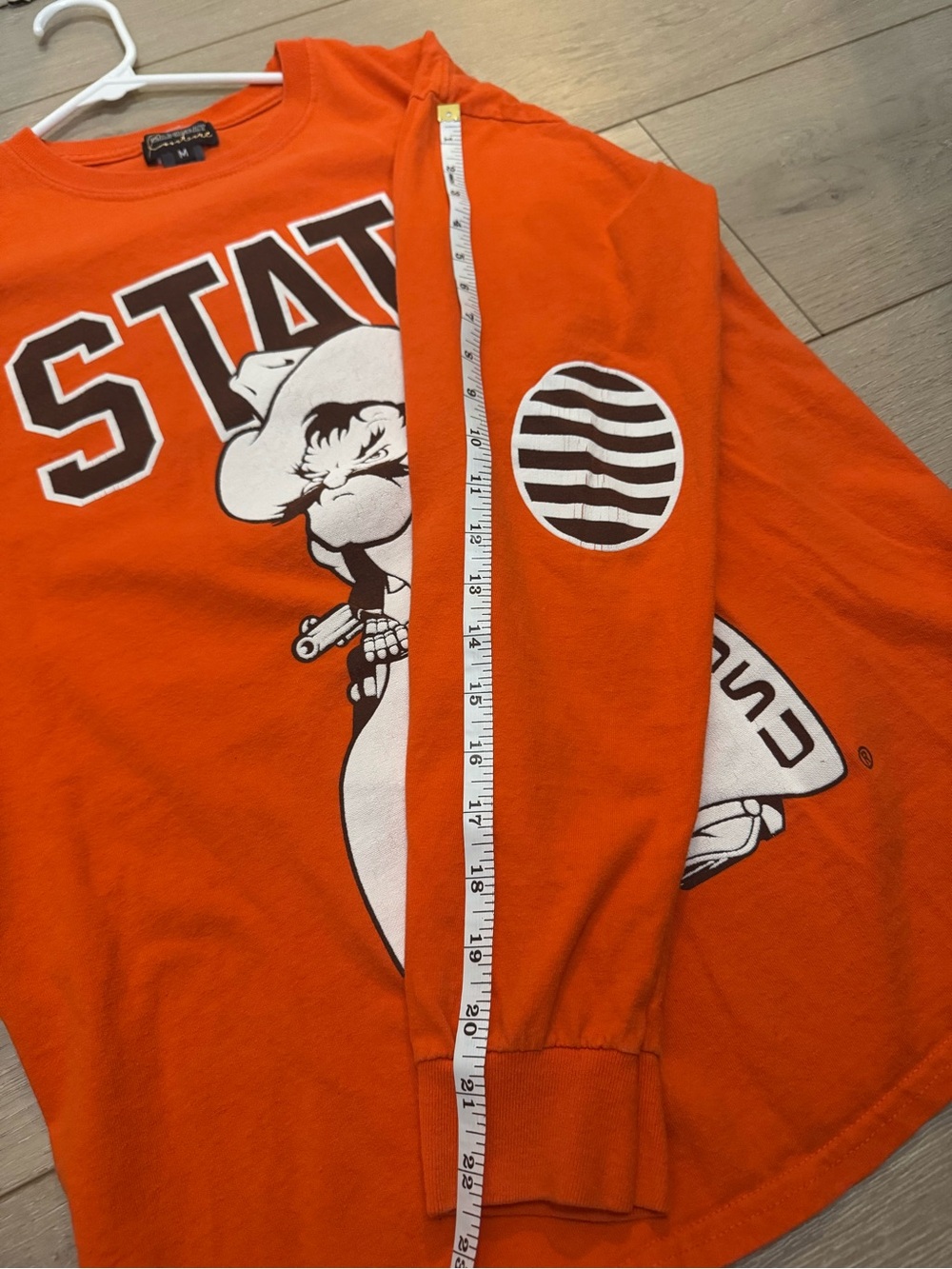 Vintage Sportswear Grunge Orange Long-Sleeve 'STATE' long sleeve M - Picture 7 of 12